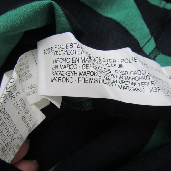 Zara Striped Top Small Green Navy Blue Business Casual Office Preppy - Picture 10 of 10